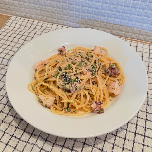 ヤリイカと明太子の和風ソースパスタは１８日（土）まで