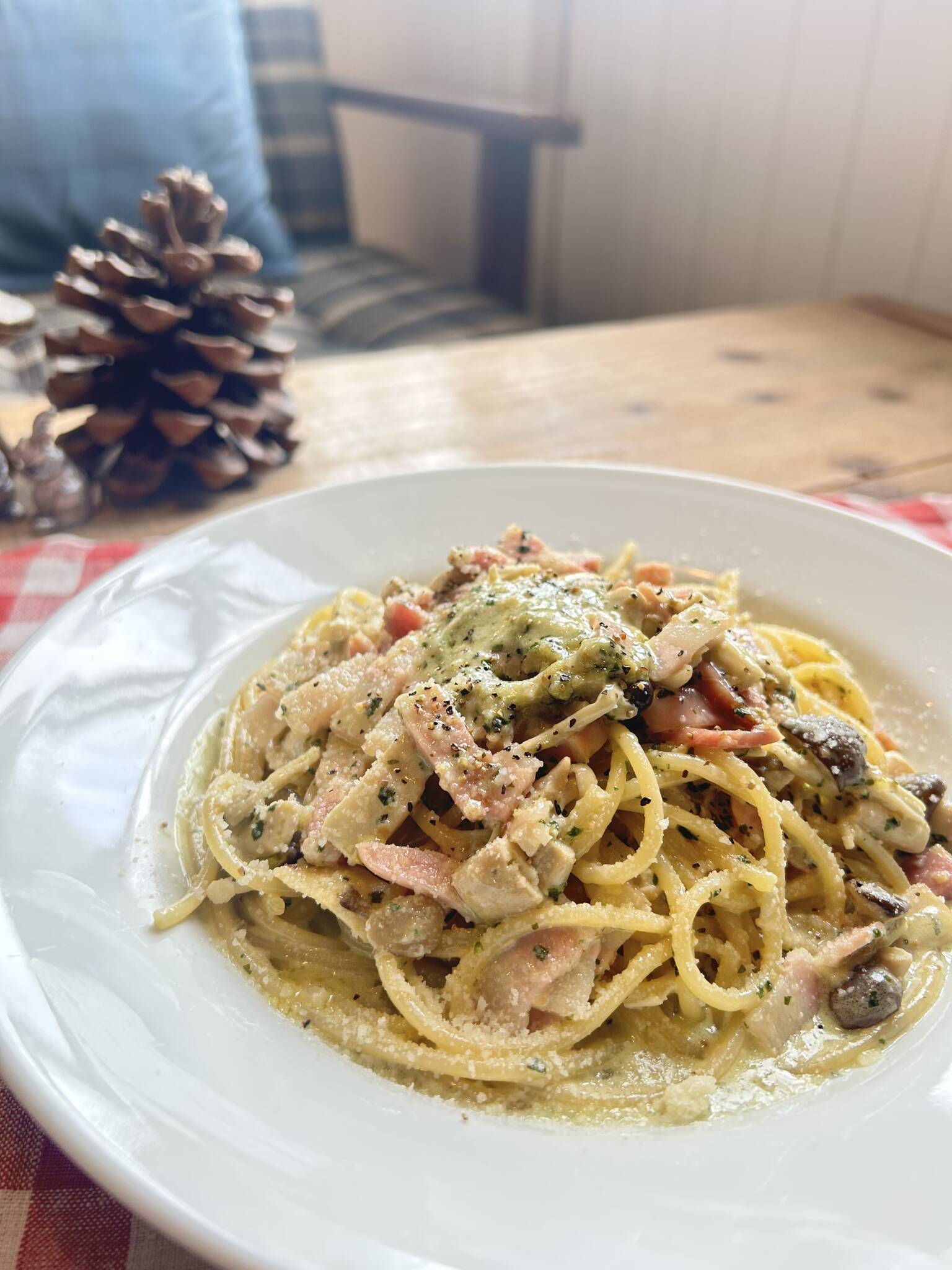 三種のきのこのジェノベーゼクリームパスタ♪